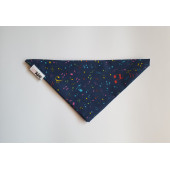 Дизайнерски шал с мисия Bandana Ador Barador модел 8 Тъмно син с ноти